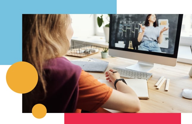 Telepractitioner on video call.